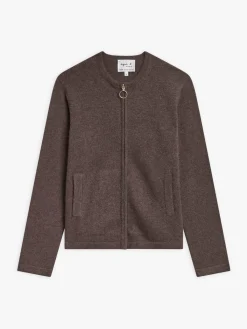 Brown Cashmere Zip Pocket Cardigan<agnès b. Store