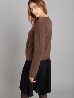 Brown Cashmere Zip Pocket Cardigan<agnès b. Store