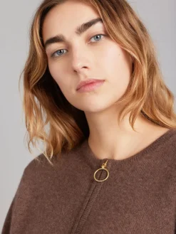 Brown Cashmere Zip Pocket Cardigan<agnès b. Store