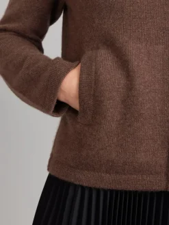 Brown Cashmere Zip Pocket Cardigan<agnès b. Store