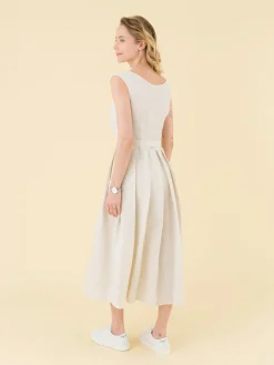 Brown Clara Striped Zipped Linen Dress<agnès b. Cheap