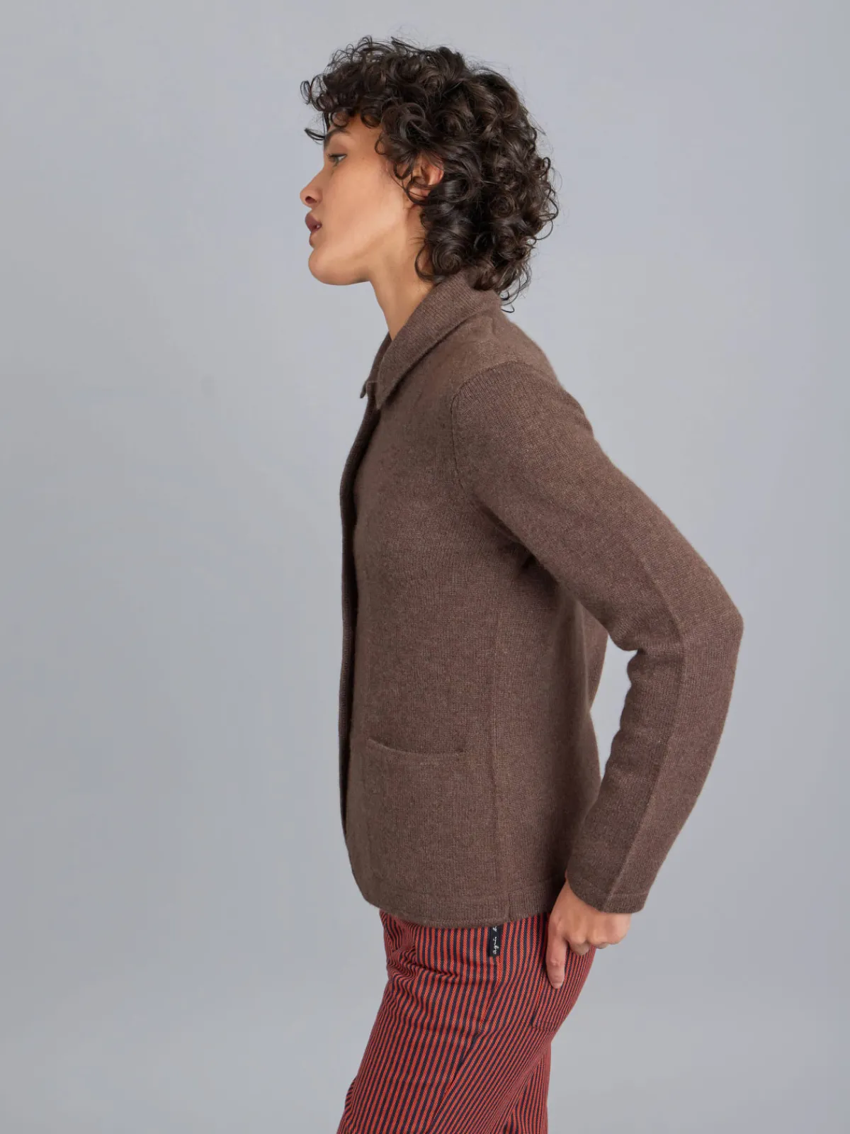 Brown Clifford Cashmere Jacket<agnès b. Cheap