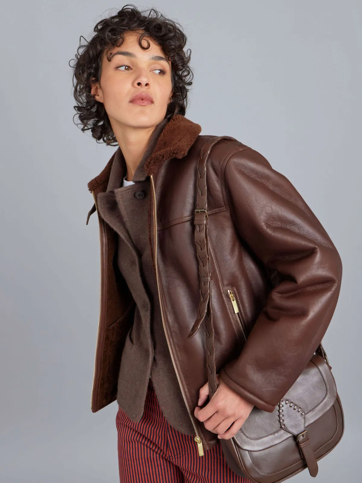 Brown Clifford Cashmere Jacket<agnès b. Cheap