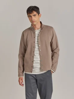 Brown Cotton Fleece New Yvan Cardigan<agnès b. New