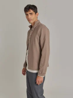 Brown Cotton Fleece New Yvan Cardigan<agnès b. New
