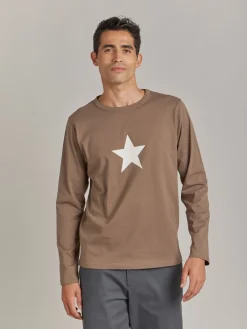 Brown Cotton New Coulos T-shirt With Star<agnès b. Fashion