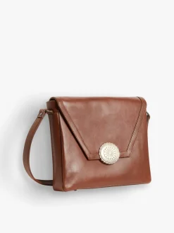 Brown Lambskin Dakota Messenger Bag<agnès b. Sale