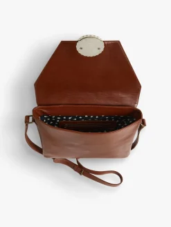 Brown Lambskin Dakota Messenger Bag<agnès b. Sale