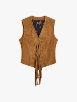Brown Lambskin Suede Rocheuse Vest<agnès b. Cheap