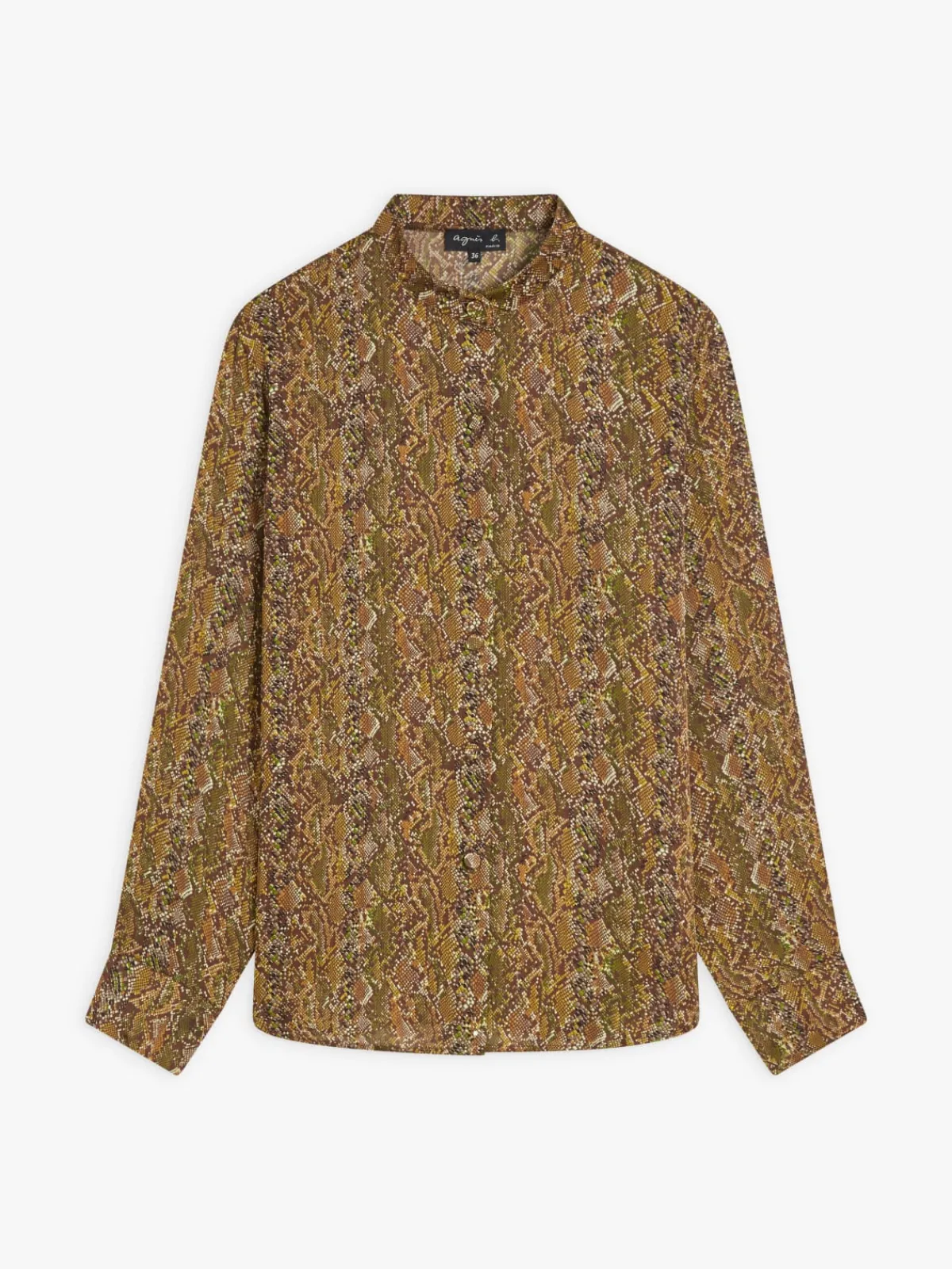 Brown Snakeskin Print Shirt<agnès b. Cheap