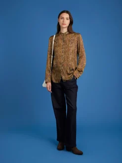 Brown Snakeskin Print Shirt<agnès b. Cheap