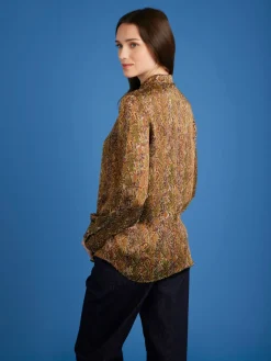 Brown Snakeskin Print Shirt<agnès b. Cheap