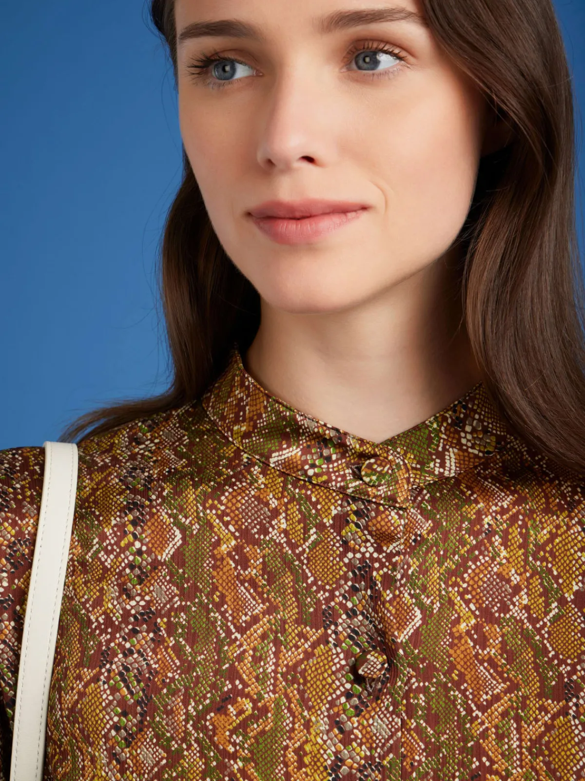 Brown Snakeskin Print Shirt<agnès b. Cheap