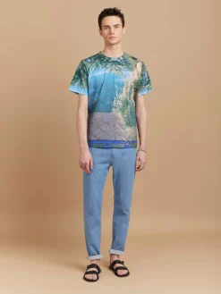 Cotton Reflet (reflection) Photo Print Mark T-shirt<agnès b. Discount