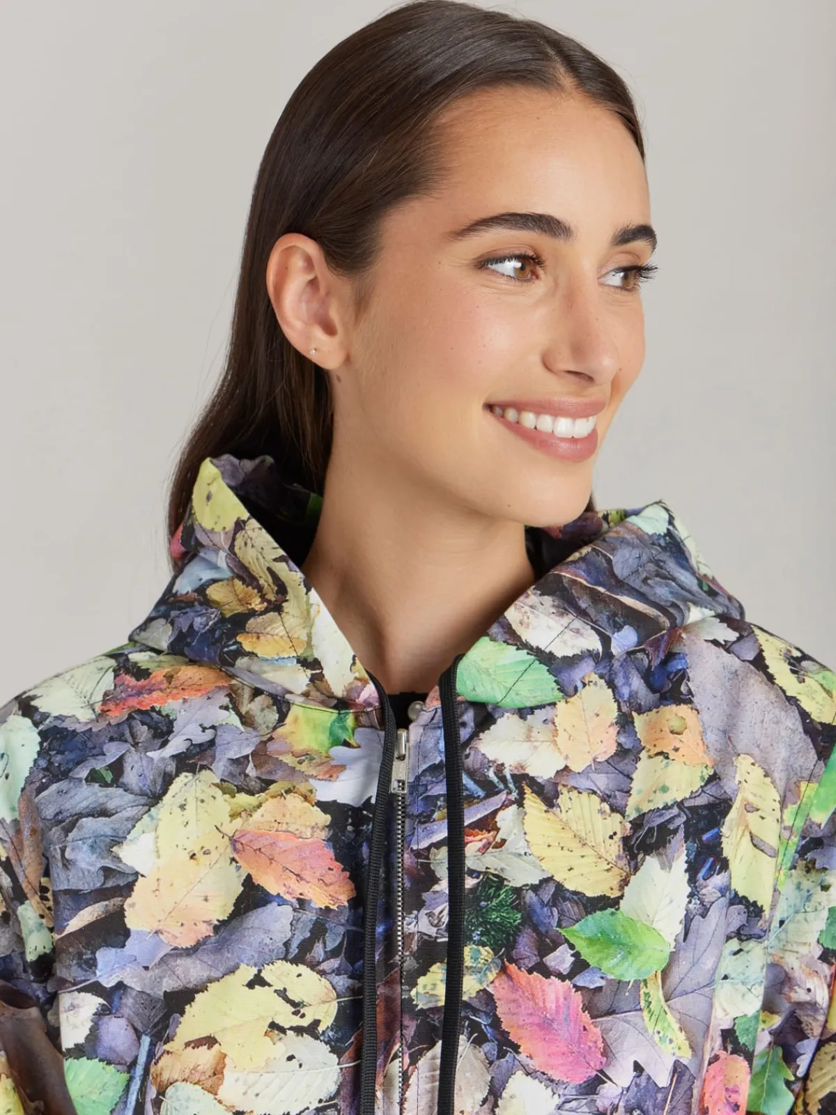 Cotton Werni Leaf Print Parka<agnès b. New