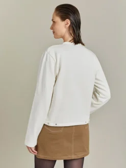 Cream Organic Cotton Snap Cardigan<agnès b. Cheap