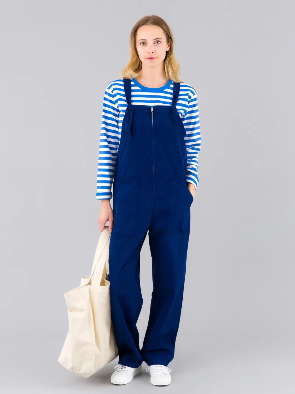 Dark Blue Cotton Canvas Jardinier Overalls<agnès b. Cheap