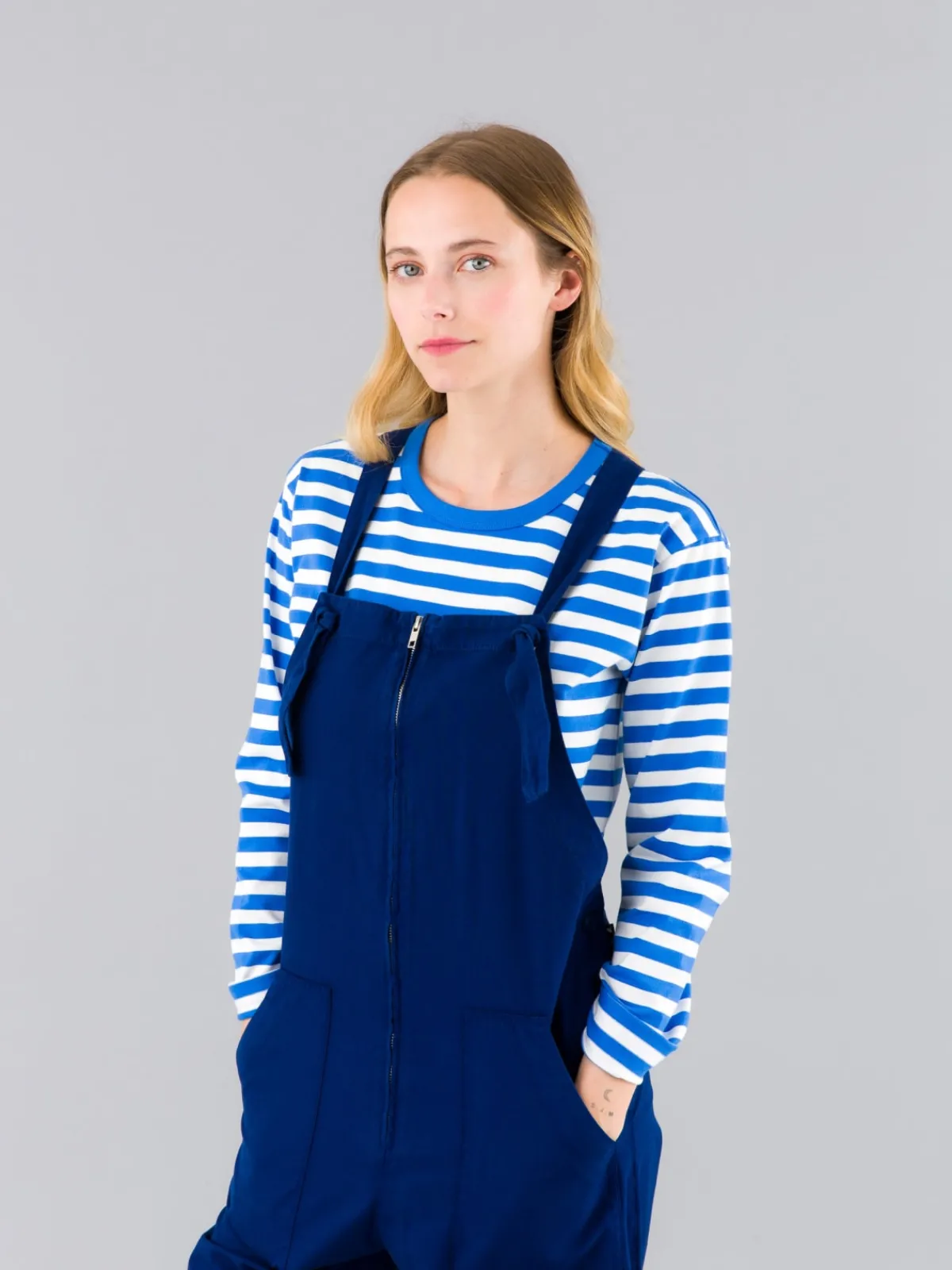 Dark Blue Cotton Canvas Jardinier Overalls<agnès b. Cheap