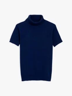Dark Blue Short Sleeves Eddy Sweater<agnès b. Store