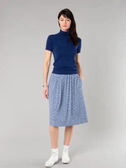 Dark Blue Short Sleeves Eddy Sweater<agnès b. Store