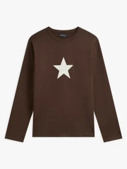 Dark Brown Cotton New Coulos T-shirt With Star<agnès b. Cheap