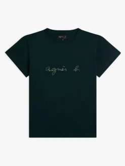 Dark Green Cotton "" Logo Brando T-shirt<agnès b. Online