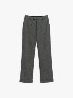 Dark Grey Herringbone Wool Blend Garçon Pants<agnès b. Clearance
