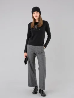 Dark Grey Herringbone Wool Blend Garçon Pants<agnès b. Clearance