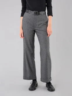 Dark Grey Herringbone Wool Blend Garçon Pants<agnès b. Clearance
