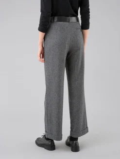 Dark Grey Herringbone Wool Blend Garçon Pants<agnès b. Clearance