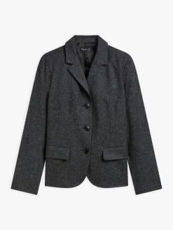 Dark Grey Tweed Wool Louisa Jacket<agnès b. Cheap