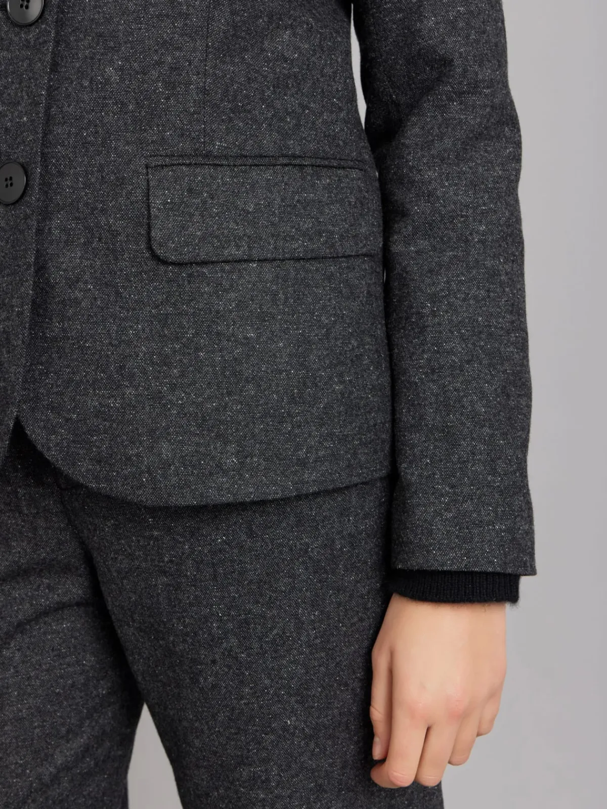 Dark Grey Tweed Wool Louisa Jacket<agnès b. Cheap