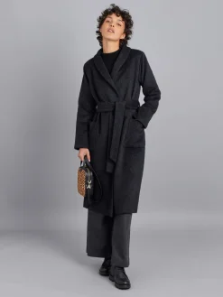 Dark Grey Wool And Alpaca Coat<agnès b. New