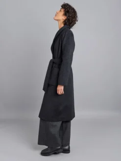 Dark Grey Wool And Alpaca Coat<agnès b. New