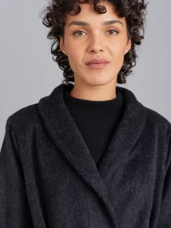 Dark Grey Wool And Alpaca Coat<agnès b. New