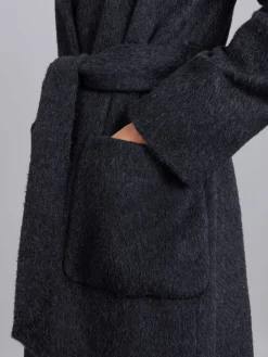 Dark Grey Wool And Alpaca Coat<agnès b. New