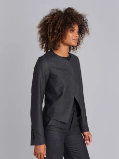 Dark Grey Wool Cesaria Jacket<agnès b. Shop