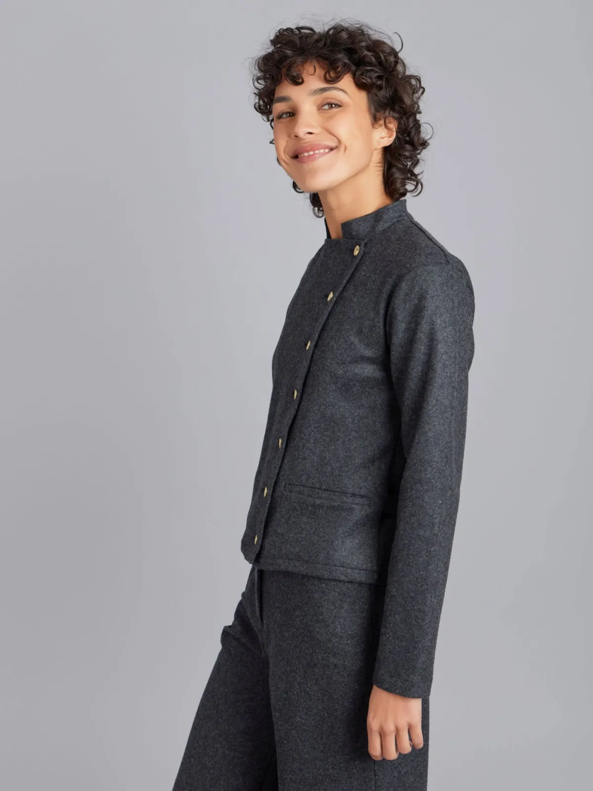 Dark Grey Wool Fifre Jacket<agnès b. Online