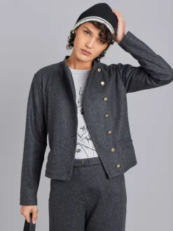 Dark Grey Wool Fifre Jacket<agnès b. Online