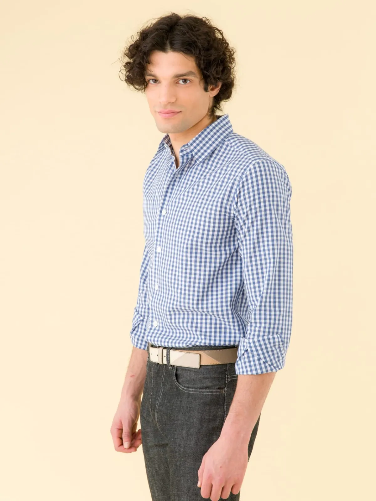 Denim Cotton Checked Shirt<agnès b. Outlet