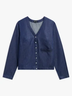 Phone Cardigan With Pearl Snaps<agnès b. Online