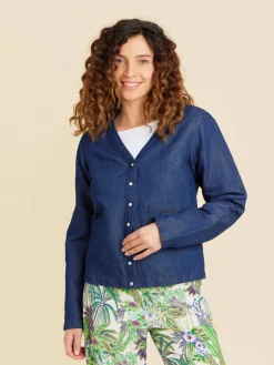 Phone Cardigan With Pearl Snaps<agnès b. Online