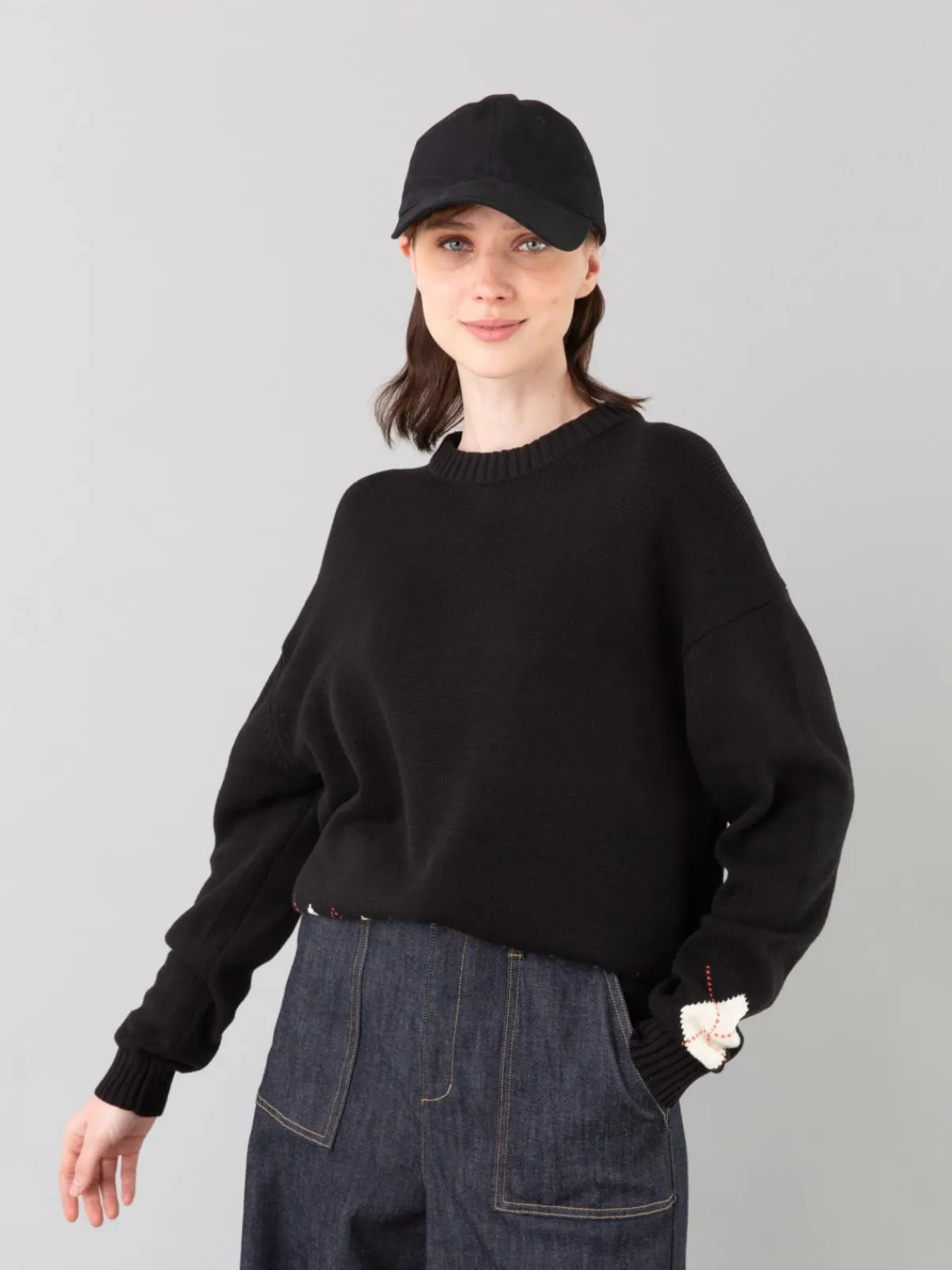 Embroidered Lizard Cap<agnès b. Fashion