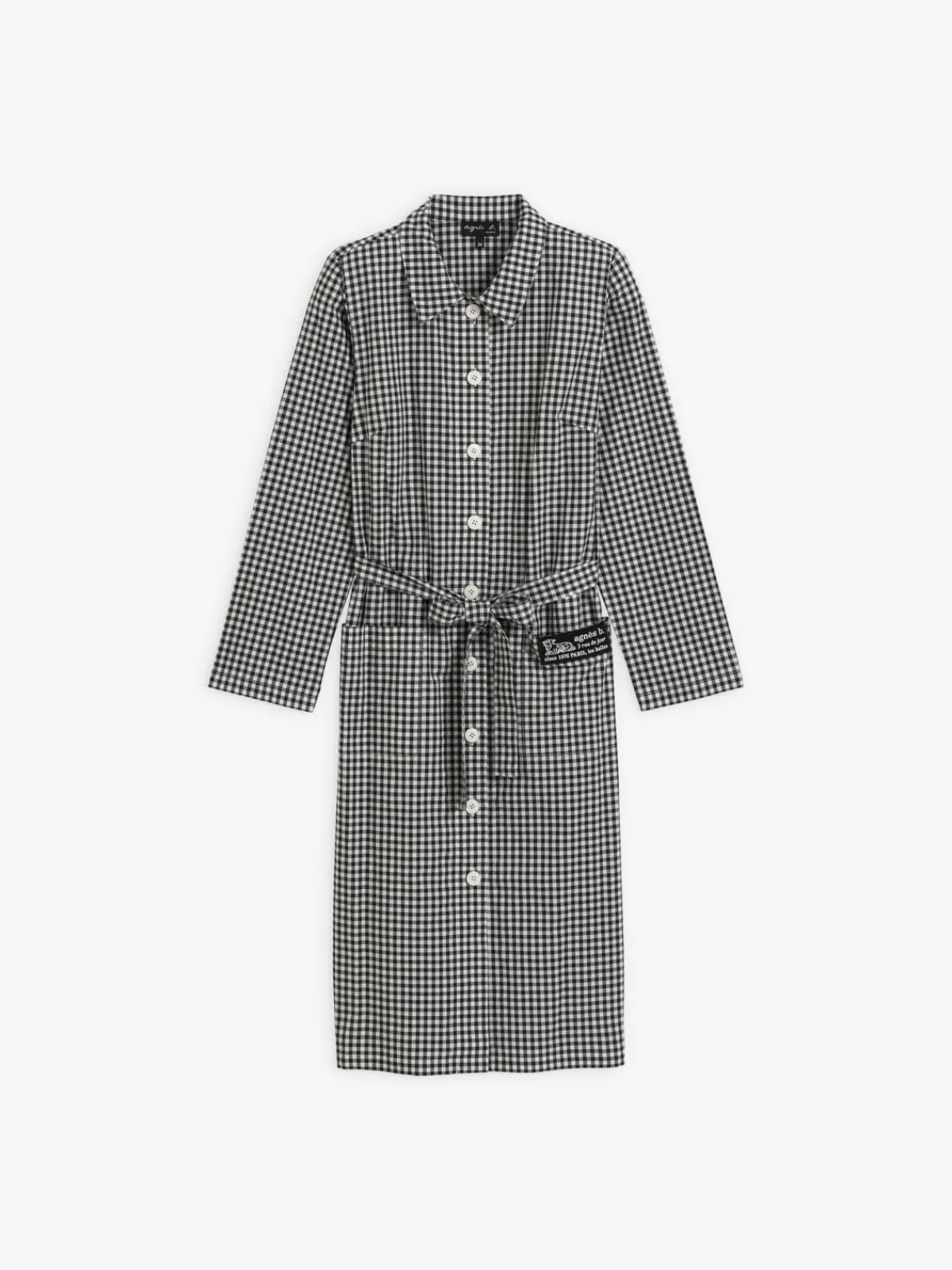 Gingham Check BB Cotton Shirt Dress<agnès b. Hot