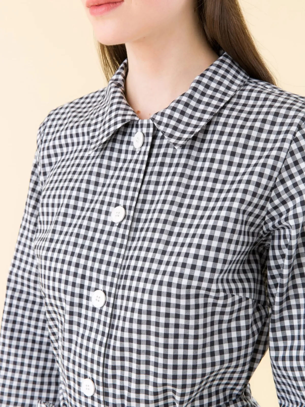Gingham Check BB Cotton Shirt Dress<agnès b. Hot