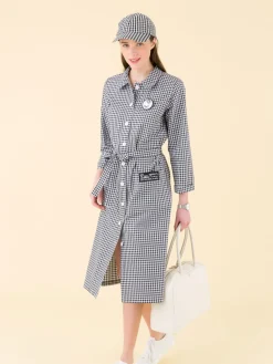 Gingham Check BB Cotton Shirt Dress<agnès b. Hot