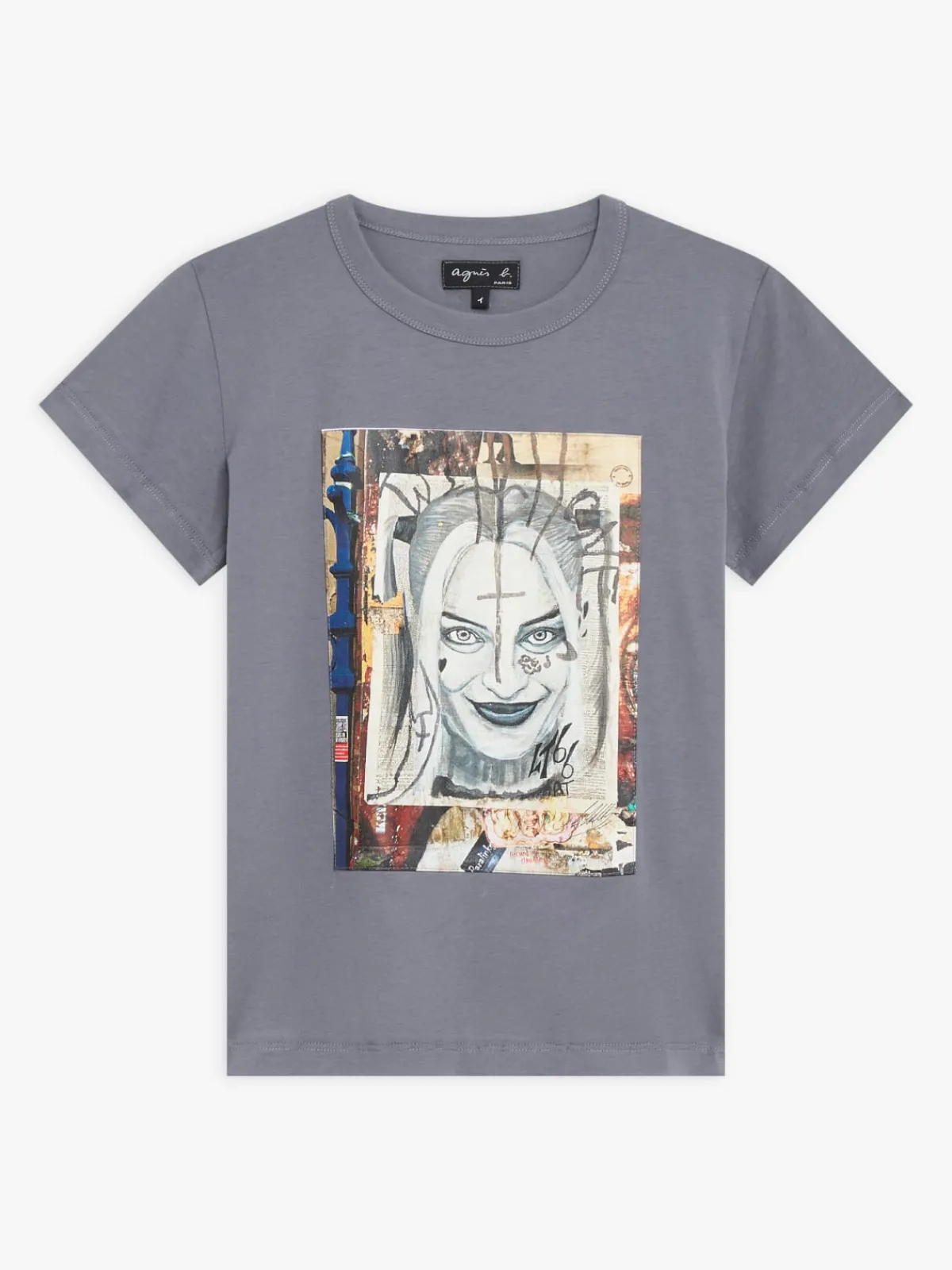 Gray Cotton Brando T-shirt With Artist LT66<agnès b. Shop