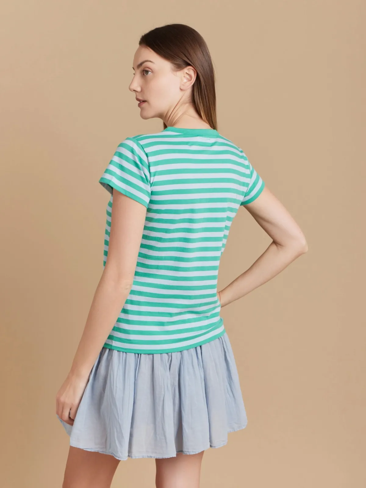 Green Cotton Brando 12/12 Striped T-shirt<agnès b. Hot