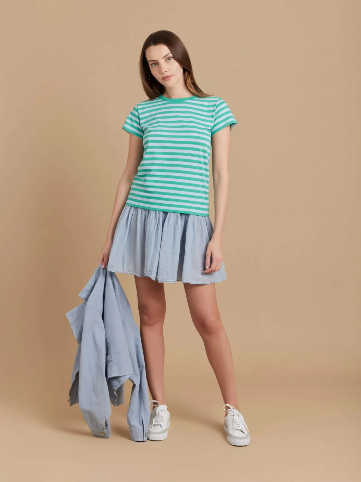 Green Cotton Brando 12/12 Striped T-shirt<agnès b. Hot