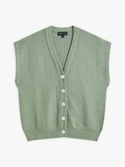 Green Cotton Vest Cardigan<agnès b. Outlet